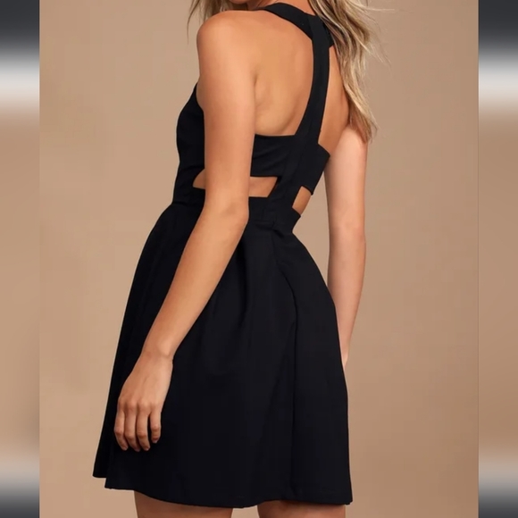 Lulu's Cutout and About Black Skater Dress - Picture 3 of 10